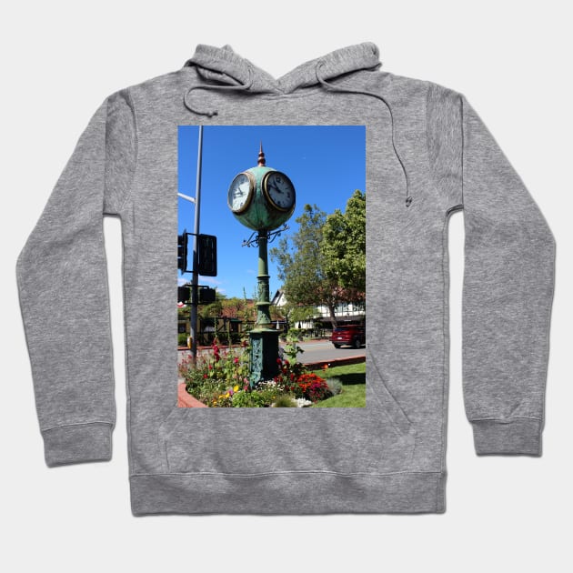 Town Clock Solvang California Hoodie by ButterflyInTheAttic